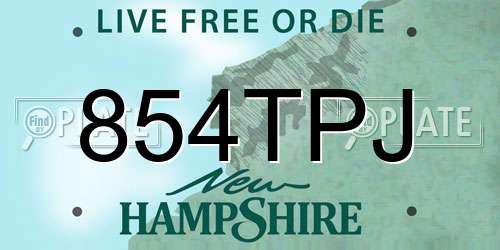 854TPJ New Hampshire License Plate