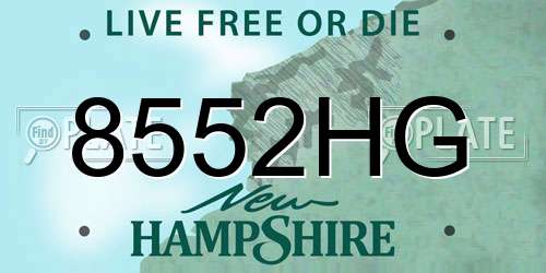 8552HG New Hampshire License Plate