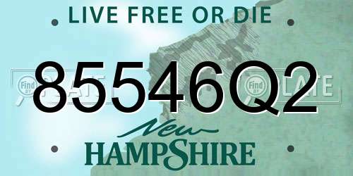 85546Q2 New Hampshire License Plate