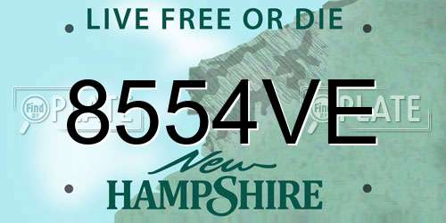 8554VE New Hampshire License Plate