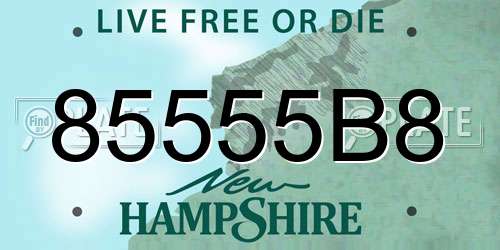 85555B8 New Hampshire License Plate