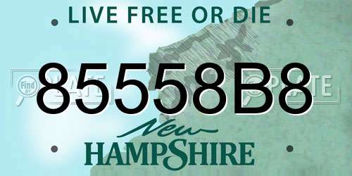 85558B8 New Hampshire License Plate