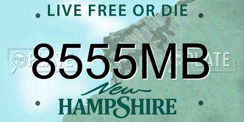 8555MB New Hampshire License Plate