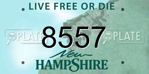 8557 New Hampshire License Plate