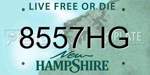 8557HG New Hampshire License Plate