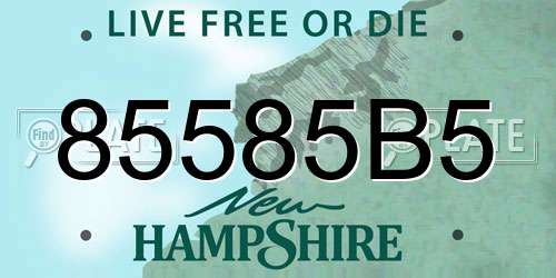 85585B5 New Hampshire License Plate