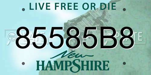 85585B8 New Hampshire License Plate