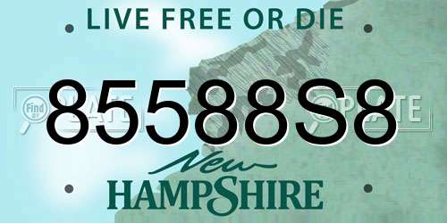 85588S8 New Hampshire License Plate