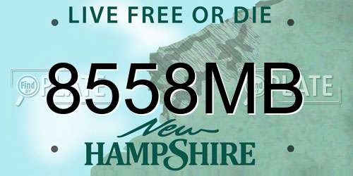8558MB New Hampshire License Plate