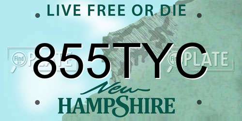 855TYC New Hampshire License Plate