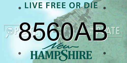 8560AB New Hampshire License Plate