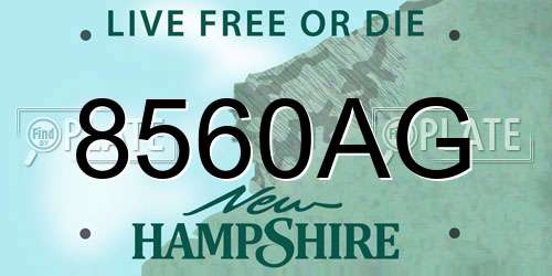 8560AG New Hampshire License Plate
