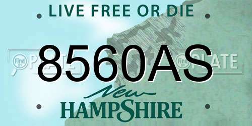 8560AS New Hampshire License Plate