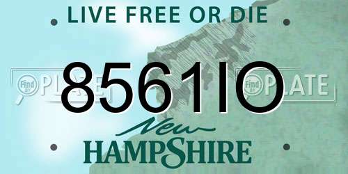 8561IO New Hampshire License Plate