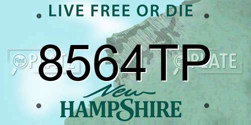 8564TP New Hampshire License Plate