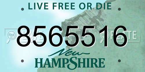 8565516 New Hampshire License Plate