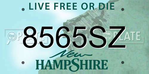 8565SZ New Hampshire License Plate