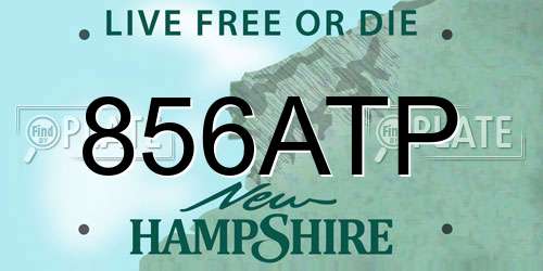 856ATP New Hampshire License Plate