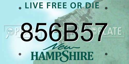 856B57 New Hampshire License Plate