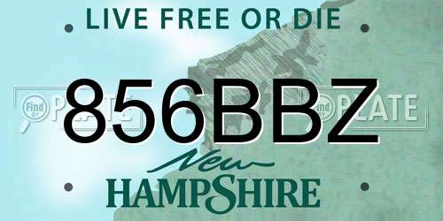 856BBZ New Hampshire License Plate
