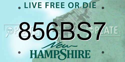856BS7 New Hampshire License Plate