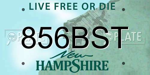 856BST New Hampshire License Plate