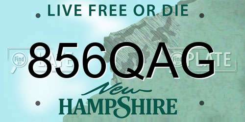856QAG New Hampshire License Plate