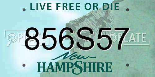 856S57 New Hampshire License Plate