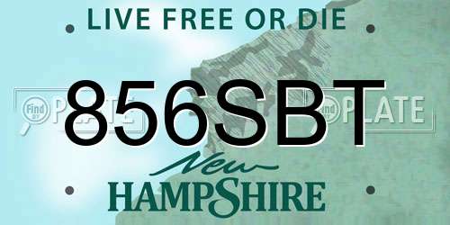 856SBT New Hampshire License Plate