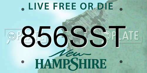 856SST New Hampshire License Plate