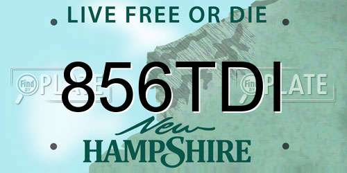 856TDI New Hampshire License Plate