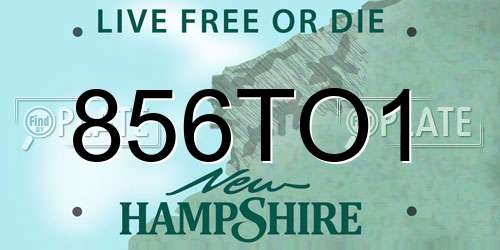 856TO1 New Hampshire License Plate