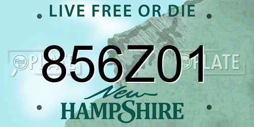 856Z01 New Hampshire License Plate