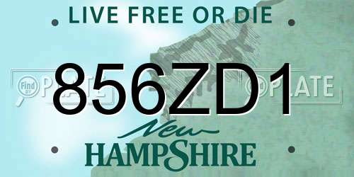 856ZD1 New Hampshire License Plate