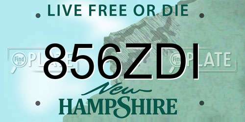 856ZDI New Hampshire License Plate