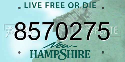 8570275 New Hampshire License Plate