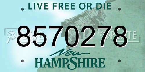 8570278 New Hampshire License Plate