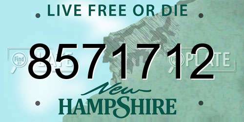 8571712 New Hampshire License Plate