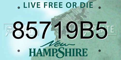 85719B5 New Hampshire License Plate