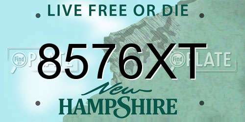 8576XT New Hampshire License Plate