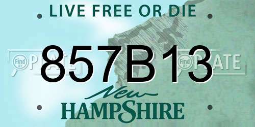857B13 New Hampshire License Plate