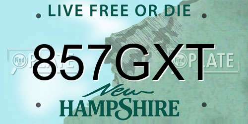 857GXT New Hampshire License Plate