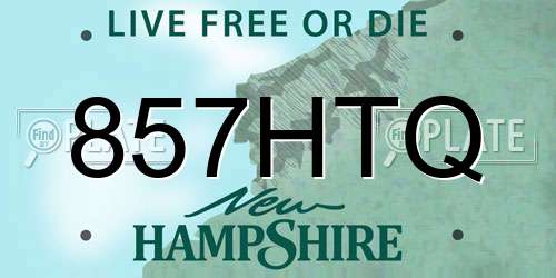 857HTQ New Hampshire License Plate