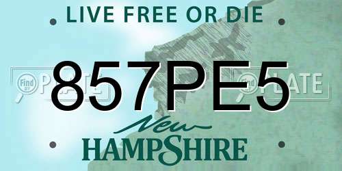 857PE5 New Hampshire License Plate
