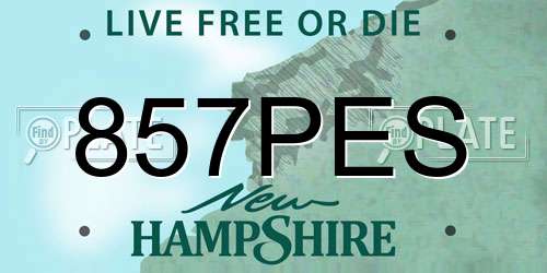 857PES New Hampshire License Plate
