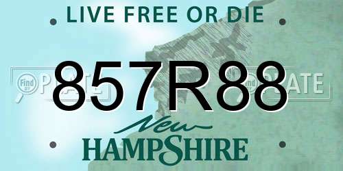 857R88 New Hampshire License Plate
