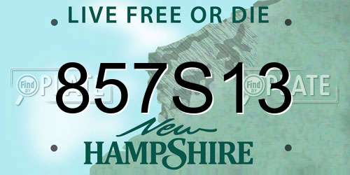 857S13 New Hampshire License Plate