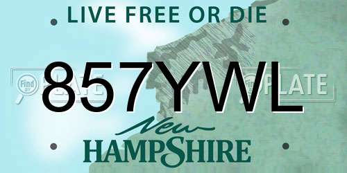 857YWL New Hampshire License Plate