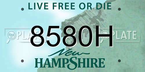 8580H New Hampshire License Plate