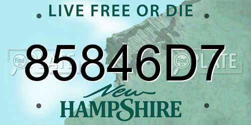 85846D7 New Hampshire License Plate